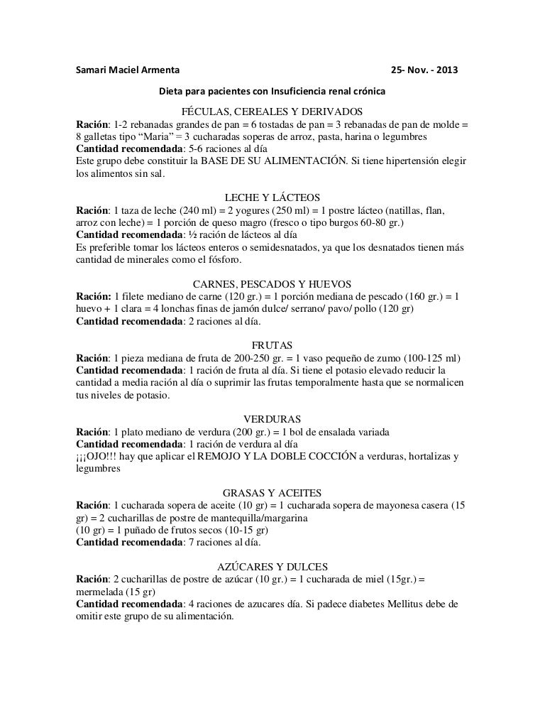 Dieta para insuficiencia cardiaca y renal